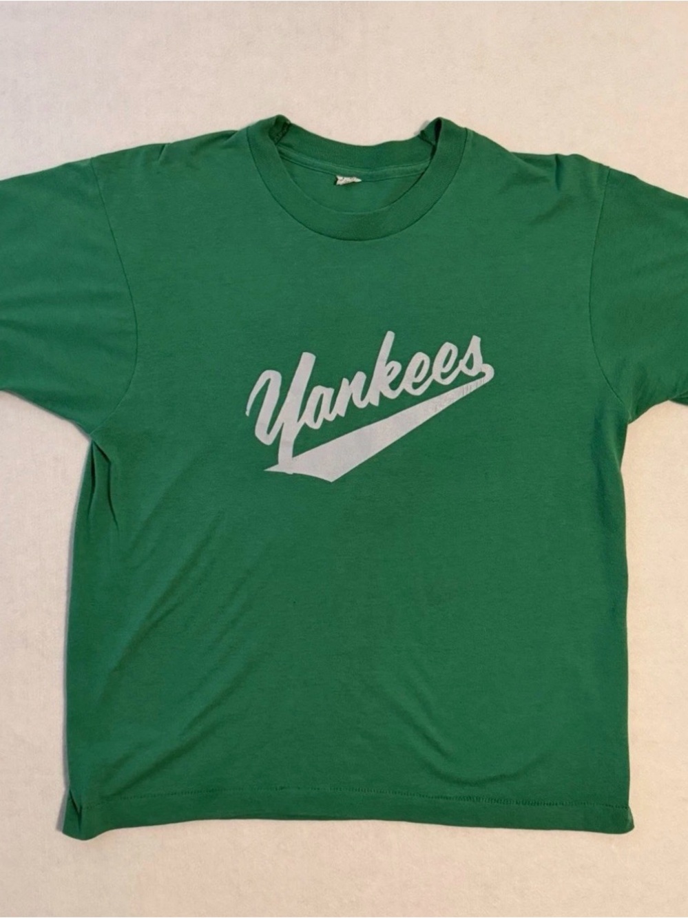 Vintage Yankees #11 T-Shirt Green Screen Stars Single Stitch USA Made Large